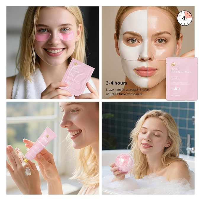 Gifts for Women, Birthday Gifts, 33 Pcs Rose Hydrating Face Skin Care Gifts Set, Bath & Body Spa Gifts Basket Set for Women, Beauty Care Kit, Makeup Bag, Face Serum, Christmas, Anniversary, Wife, Mom