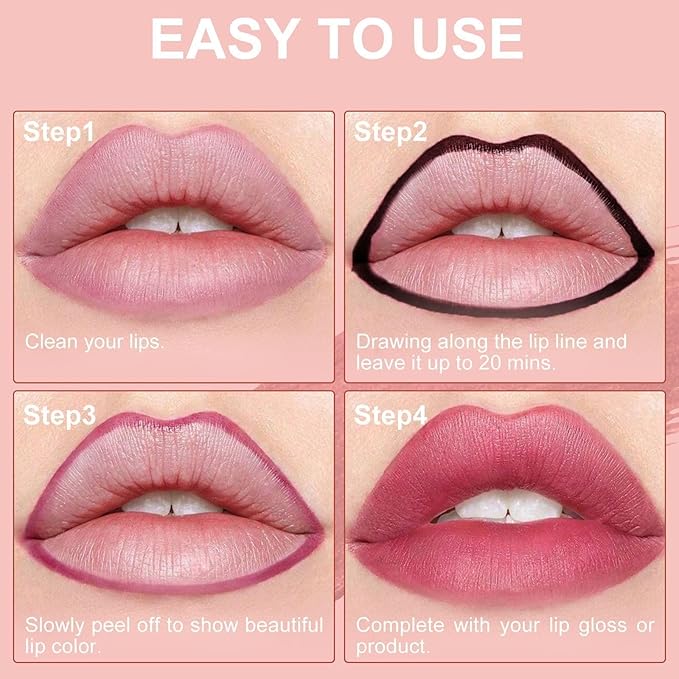 Ihrlpxkc Lip Stain Peel Off - Lip Liner Waterproof, Lip Liner Stain Transfer Proof & Plumping, Moisturizing Non-Stick Cup Matte Finish Stay On All Day, Valentines Day Gifts for Her, Nude Color