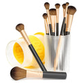 Li&Zhao Makeup Brush Holder with Lid - Makeup Brush Organizer Plastic Makeup Brush Holder for Vanity Expandable Makeup Brush Cup Pencil Holder for Desk Pen Holders for Desktop Countertop Bathroom