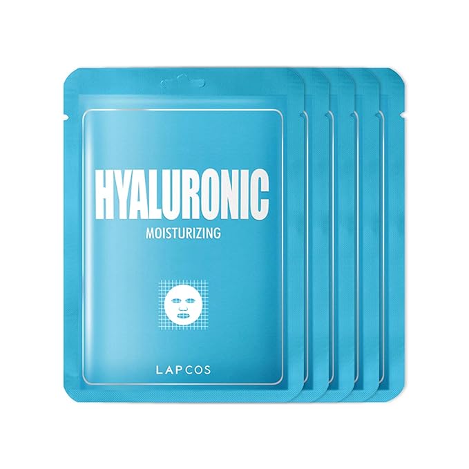 LAPCOS Derma Hyaluronic Acid Mask - Moisturizing & Hydrating (Pack of 5)