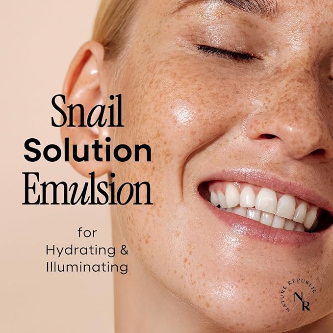 Nature Republic Snail Mucin Emulsion | Korean Moisturizer with Niacinamide, for Glowing Skin, Anti-Aging Korean Skincare, 120mL / 4.02 Fl.Oz
