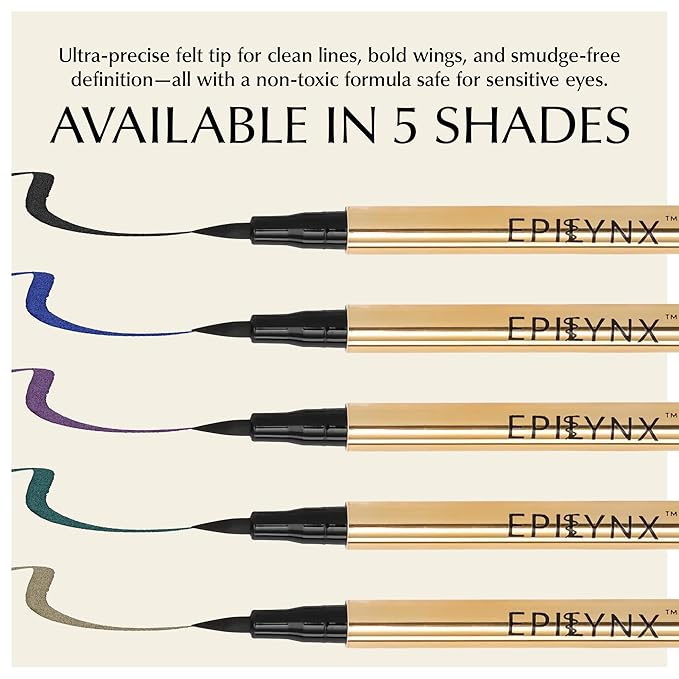 EPILYNX Liquid Eyeliner, Waterproof Hypoallergenic Vegan, Brown, 2mL