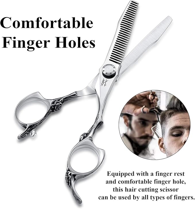 JASON Hair Thinning Scissors Shears - 6" 30-Tooth Barber Cutting Scissor