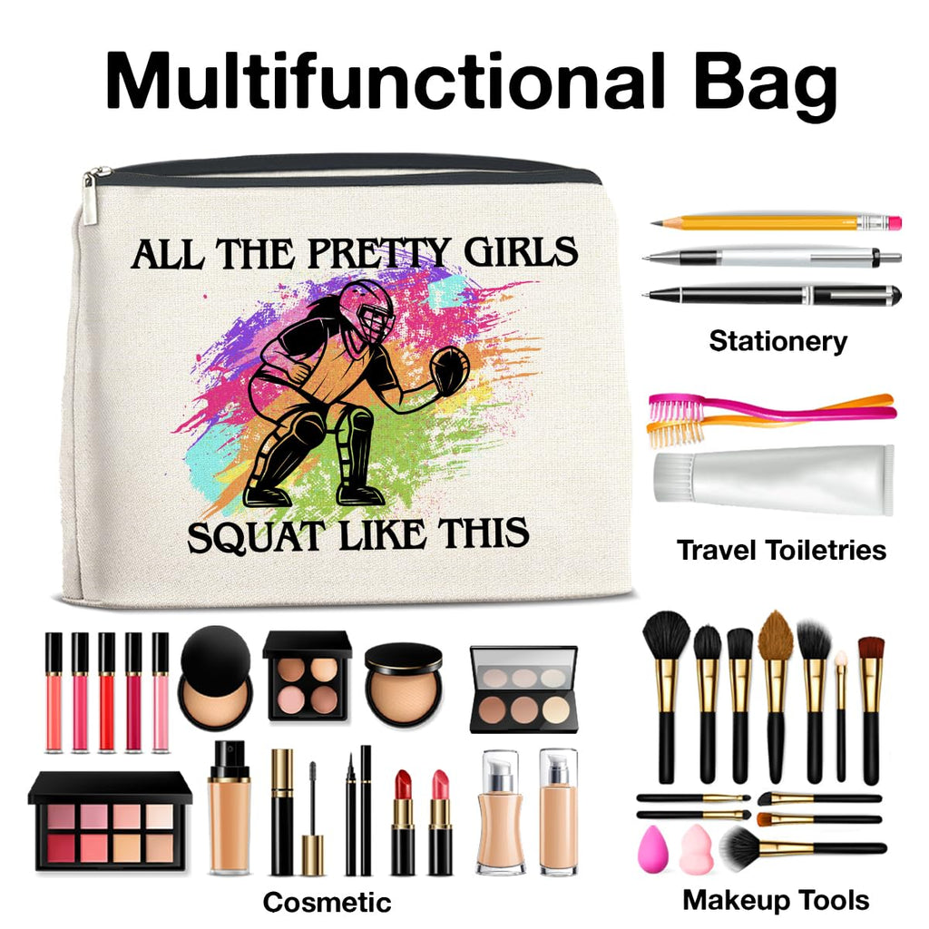 UPNEGE Softball Catcher Makeup Bag Gifts for Women Teens