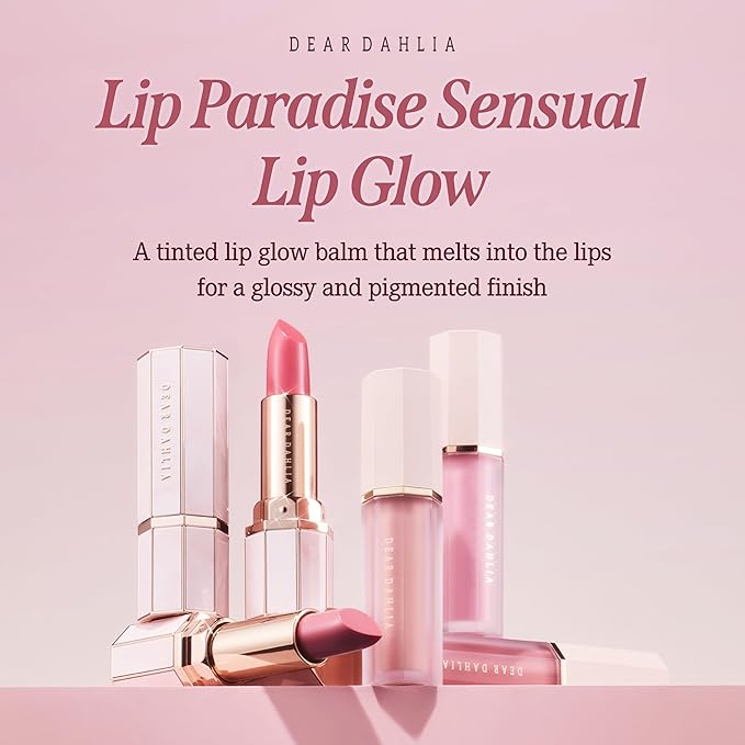 DEARDAHLIA Lip Paradise Sensual Lip Glow (Diana) - Hydrating Vegan Lipstick with Glossy Finish, Vibrant Color, Smooth Application, Natural Radiant Glow & Shea Butter Nourishment, 0.11 oz