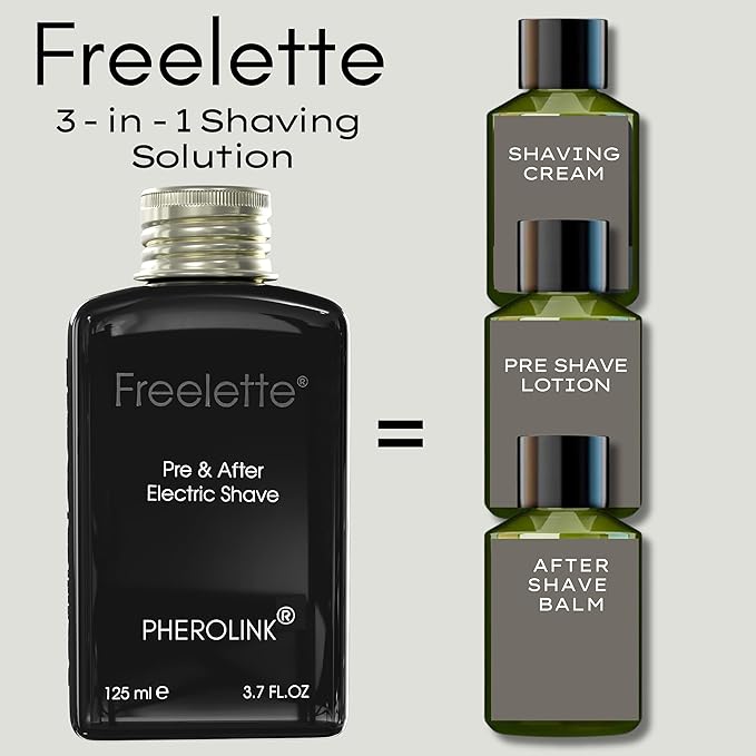 Pre Electric Shave After Shave Lotion Cream - Best For Close Shave - Smooth Irritation-Free Shaving - Shooting and Moisturising Formula Balm. Pherolink. Freelette