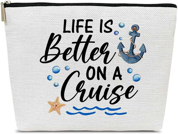 Ythuil Cruise Makeup Bag, Life Is Better On A Cruise, Makeup Travel Bag