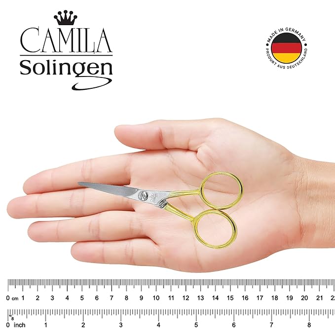 Camila Solingen CS45 Hair Scissors Professional 4.5" Very Sharp Grooming Scissors. Razor Edge Barber Hair Cutting Scissor. Steel Hair Cutting Shears for Salon. Made of in Solingen, Germany