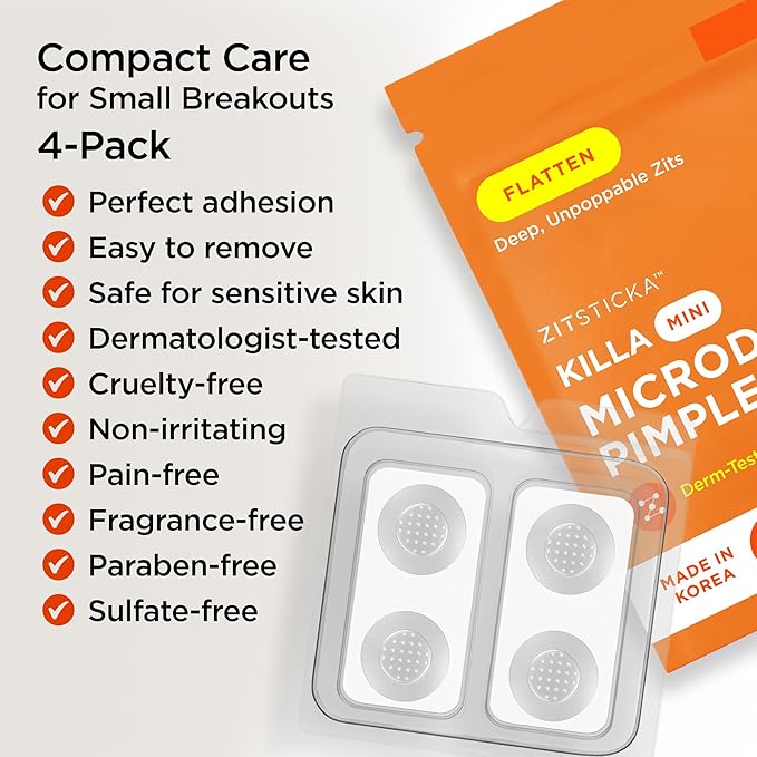 ZitSticka Killa Microdart Pimple Patches for Face - Most Potent Pimple Patch with Fast-Acting Microdarts - For Deep, Early-Stage Zits with Salicylic Acid - Mini 8 Count