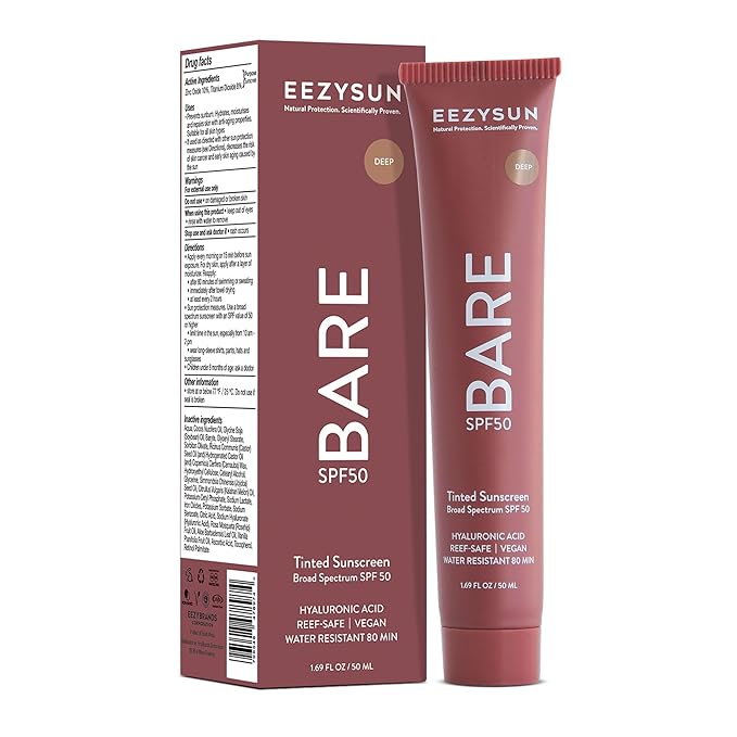 EEZYSUN BARE Tinted Sunscreen SPF 50 for Face - Deep