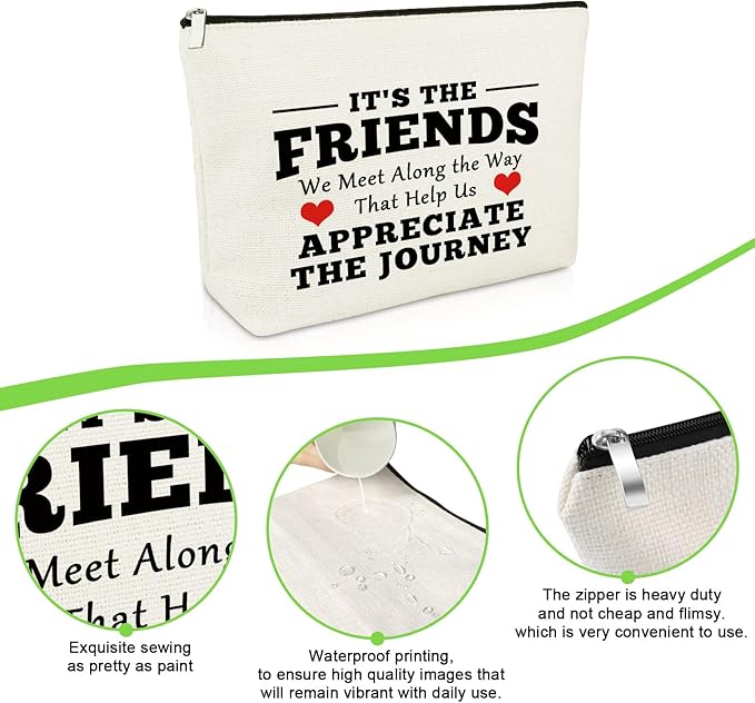 Best Friend Gift for Women Makeup Bag Friend Birthday Gifts Thank You Present for Friends Bff Sister Inspirational Cosmetic Bag for Her Friendship Graduation Present for Her Travel Cosmetic Pouch
