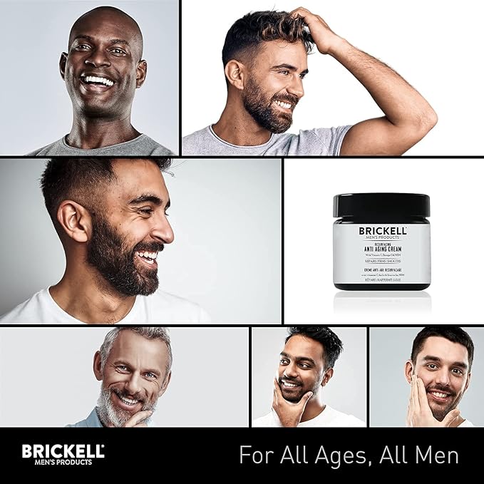 Brickell Men's Products Resurfacing Anti-Aging Face Cream For Men, Face Moisturizer For Wrinkles, With Vitamin C, Jojoba Oil, and Pro-Vitamin B5, 2 Ounce, Unscented