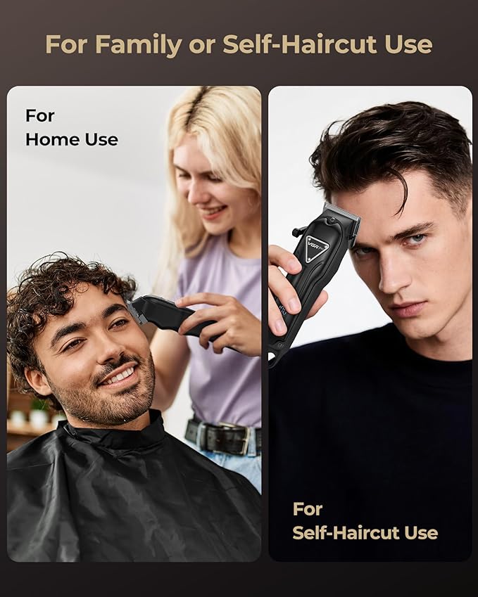 Electric Hair Clippers for Men, Cordless Clipper and Trimmer Set, Clippers for Hair Cutting Kit with Long Battery Life, Hair Grooming Trimmer for Family Kids and Self-Haircut Use