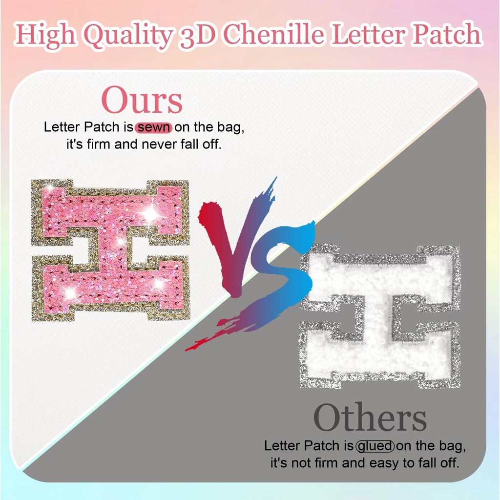 Glitter Initial Letter Makeup Bag, Small Personalized Sequins Letters PU Leather Cosmetic Bag Portable Waterproof Makeup Zipper Pouch, Shine Handbag Organizer Travel Bag Gifts for Women&Girls(White-F)