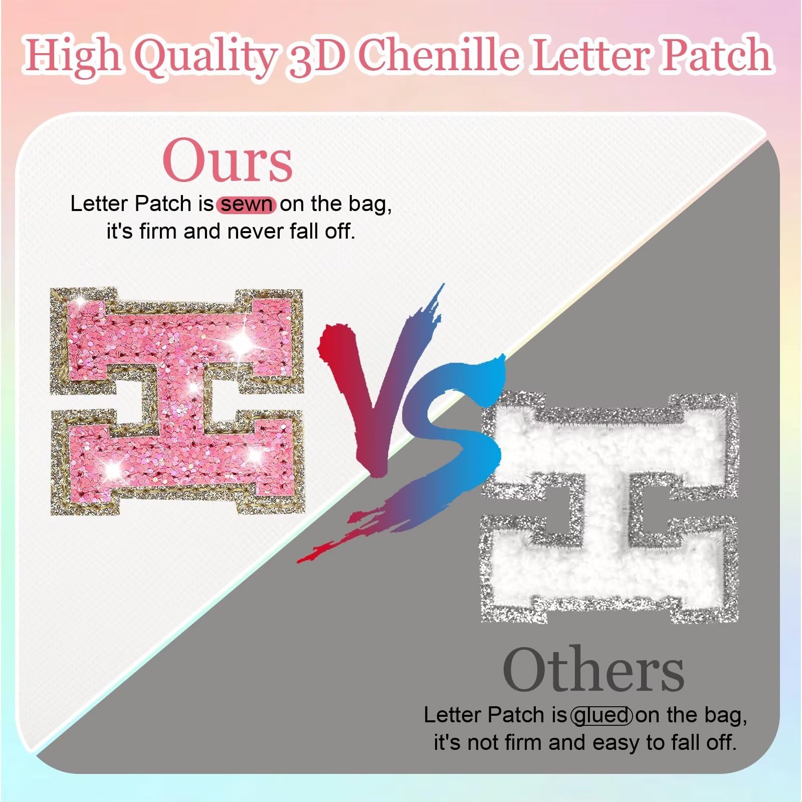 Glitter Initial Letter Makeup Bag, Small Personalized Sequins Letters PU Leather Cosmetic Bag Portable Waterproof Makeup Zipper Pouch, Shine Handbag Organizer Travel Bag Gifts for Women&Girls(White-F)