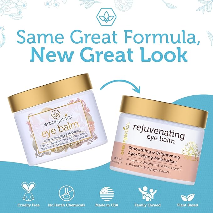 USDA Organic Eye Moisturizer Cream - Under Eye Balm for Puffiness & Lines