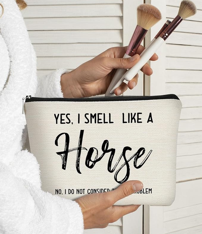 BARPERY Horse Gifts - Horse Lovers Small Makeup Bag, Funny Cosmetic Bag for Women, Christmas & Birthday Gifts