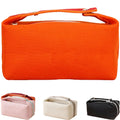Fammart Travel Makeup Bag, Waterproof Canvas Cosmetic Bag Make Up Organizer Case for Women, Large Toiletry Bag Skincare Pouch for Toiletries Accessories Brushes