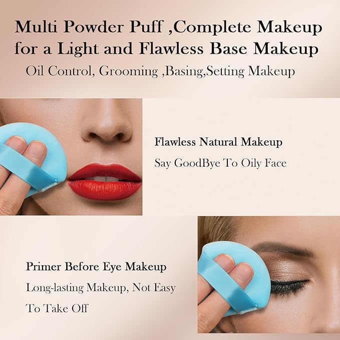 Powder Puff Daubigny 6 PCS Makeup Puff Face Soft Triangle Powder Puffs for Loose Powder Mineral Powder Body Powder Velour Cosmetic Foundation Sponges Blender Makeup Tools(Blue)