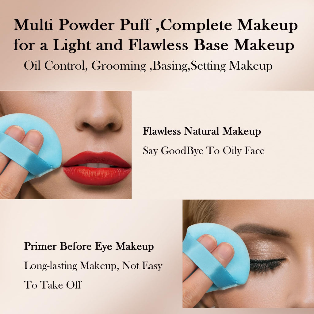 Powder Puff Daubigny 6 PCS Makeup Puff Face Soft Triangle Powder Puffs for Loose Powder Mineral Powder Body Powder Velour Cosmetic Foundation Sponges Blender Makeup Tools(Blue)