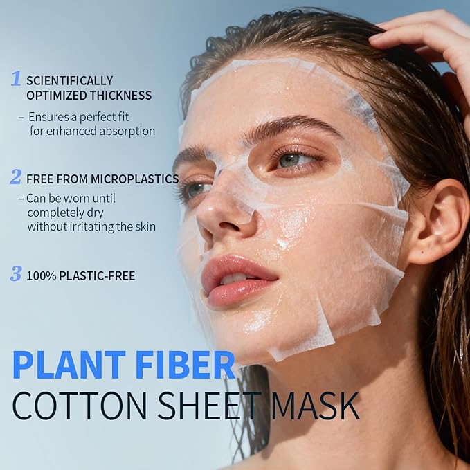RAZUYEN Brightening & Hydrating Face Mask with Niacinamide, 10 Packs