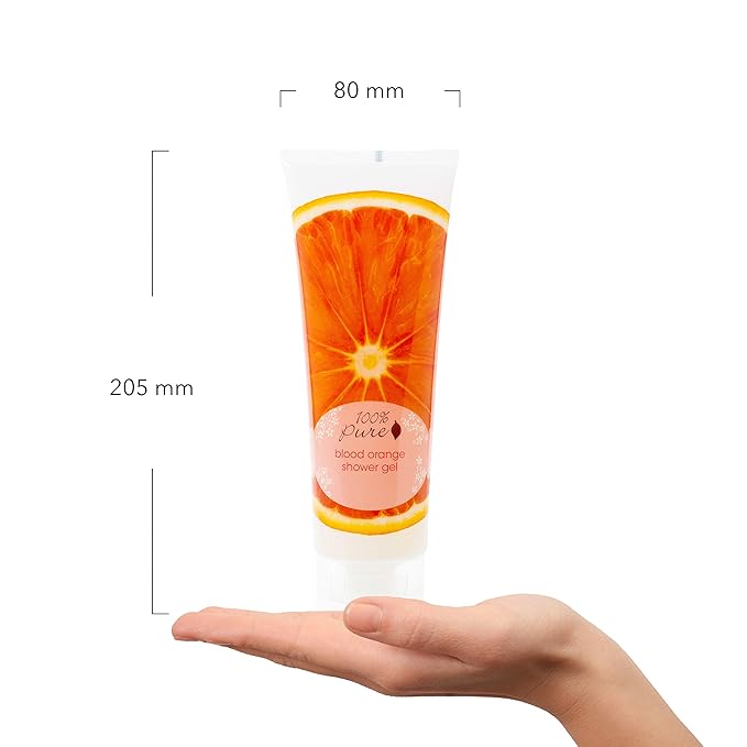 100% PURE Blood Orange Shower Gel Natural Foaming & Hydrating Body Wash