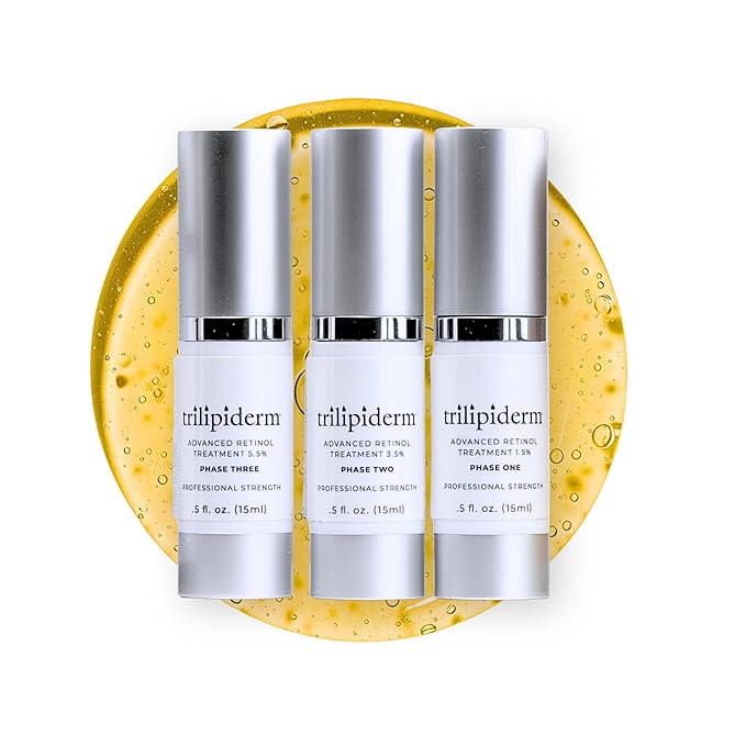 Trilipiderm Advanced Retinol Serum for Face, 3-Phase Anti Aging, 0.5 oz