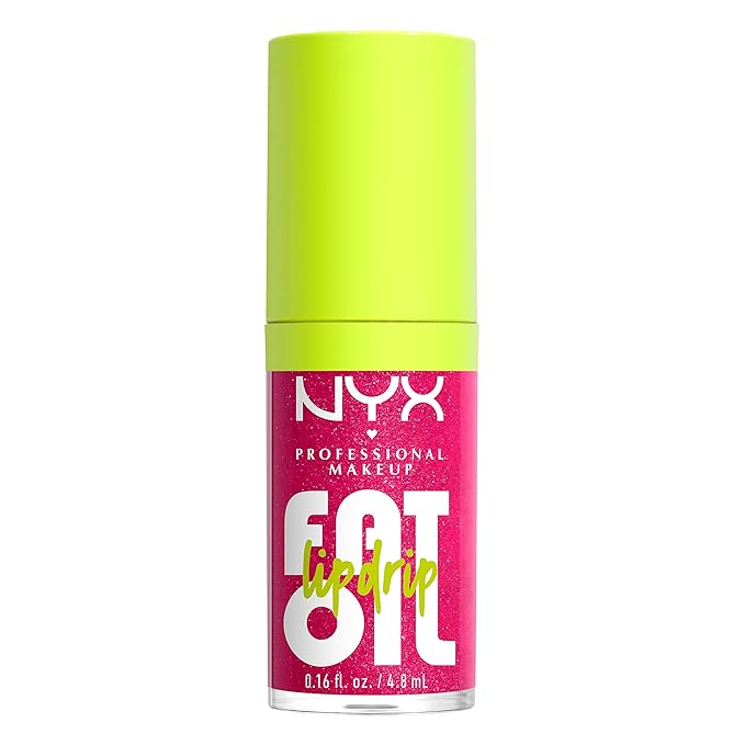 NYX PROFESSIONAL MAKEUP Fat Oil Lip Drip, Moisturizing Lip Oil Gloss, Vegan Tinted Formula, Up to 12 HR Hydration - Supermodel (Shimmering Magenta)