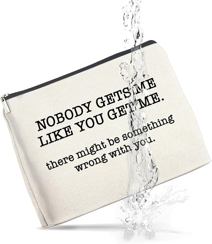 UPNEGE Makeup Bag, Friendship Gifts for Women, Funny Gifts for Friends Birthday, Friend Nobody Gets Me Like You Zipper Makeup Pouch