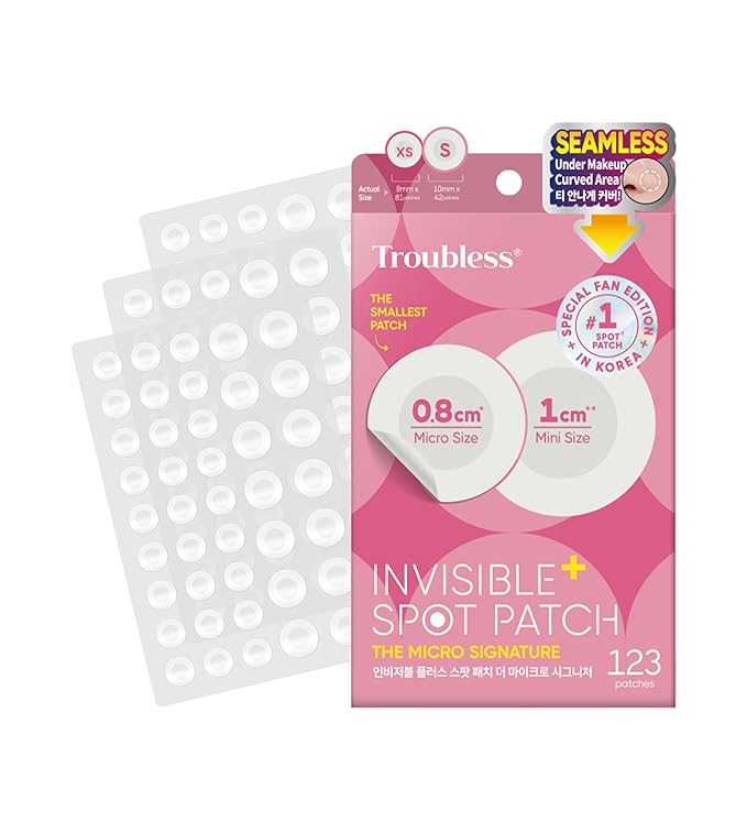 Troubless Invisible Plus Spot Patch - Hydrocolloid (0.8cm & 1cm, 123 EA)