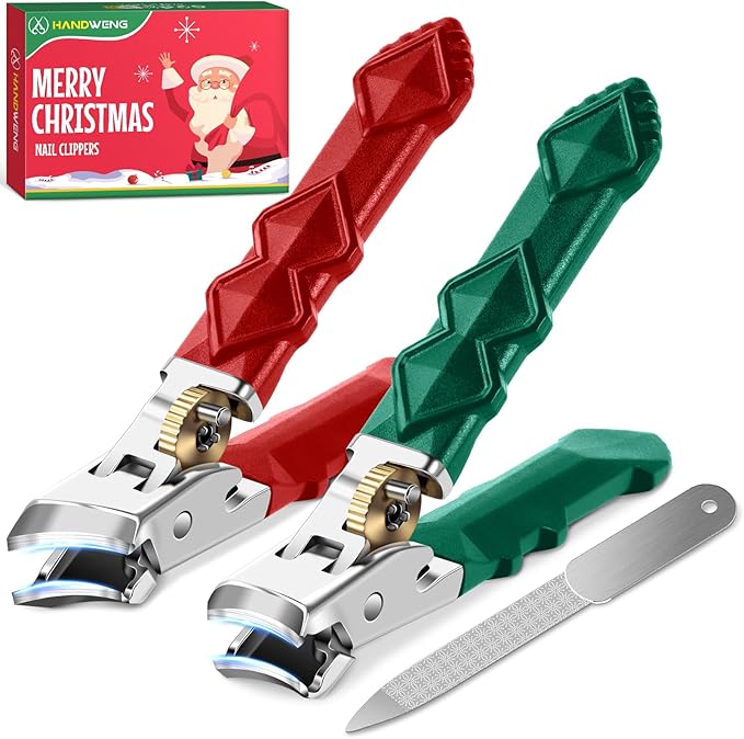 2026 Toenail Clippers for Thick Toenails, Wide Opening Nail Clippers, Heavy Duty Ingrown Toenail Clippers Nail Cutters, Ultra Sharp Slanted Nail Clippers with Long Handle