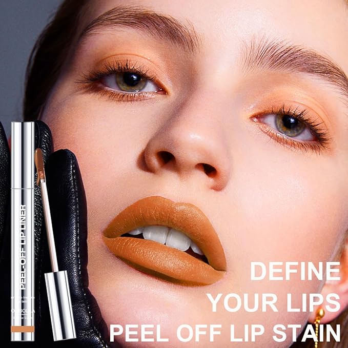 GLSFACE 3 Colors Peel Off Lip Liner with Tweezer Kit, Rich Color Matte Finish Lip Tint Stains Makeup Set for Women, Long Lasting, Waterproof, Smudge Proof, For All Skin Types (#1, #3, #5)