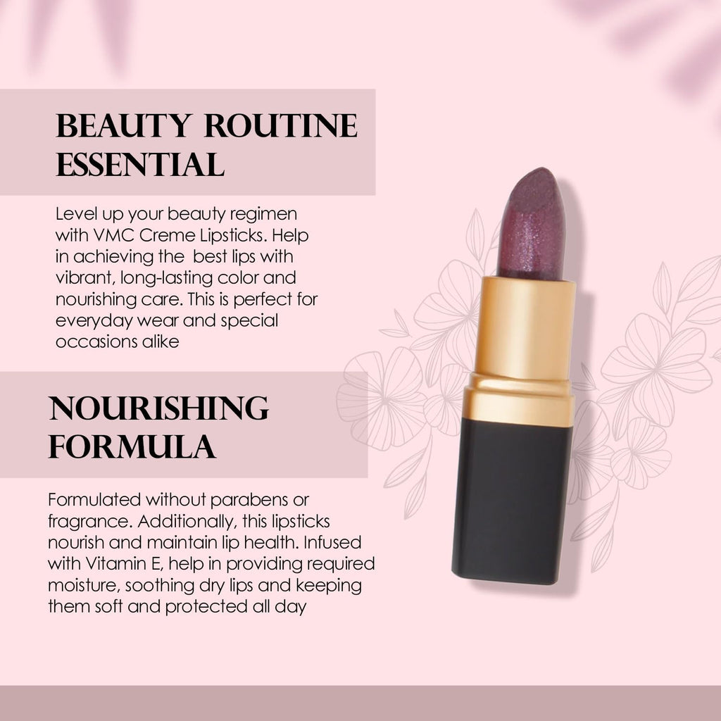 Vera Moore Creme Lipstick, Long Lasting, Lightweight, Moisturizing Opaque Color with Staying Power, Fragrance, and Paraben Free Cosmetics Soft Lipstick (Woodberry)