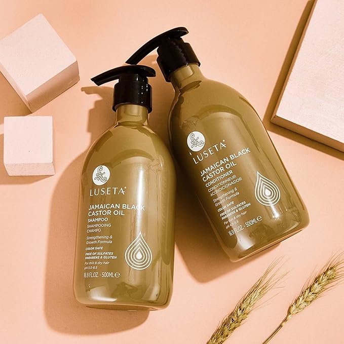 Luseta Castor Oil Shampoo and Conditioner Set for Thinning Hair