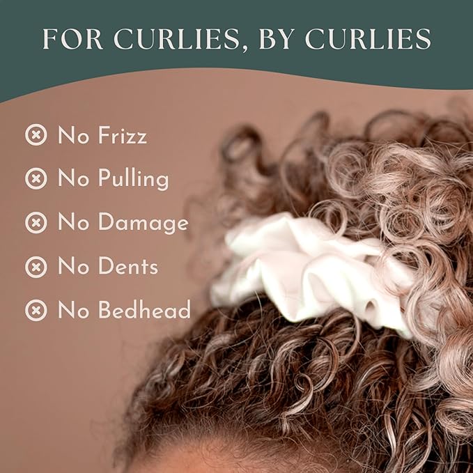 Curlfriend Oversized Mulberry Silk Scrunchies for Women, XL, White