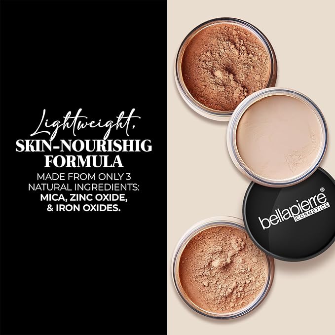 bellapierre Mineral Foundation SPF 15 - Loose Powder Foundation, Full Coverage Mineral Makeup with Matte Finish, Vegan, Cruelty Free, Hypoallergenic, Oil Free, Talc Free, 0.32 oz - Ultra