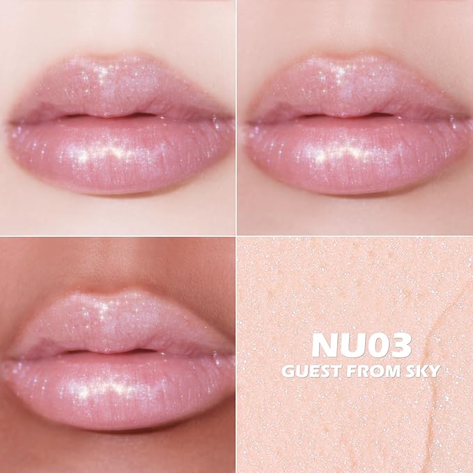 FOCALLURE Hydrating Shimmer Lipstick, Pearl Metallic Finish for Fuller-Looking Lips, Long Lasting Diamond Glitter Lip Color, Independence Day Gift, Guest From Sky