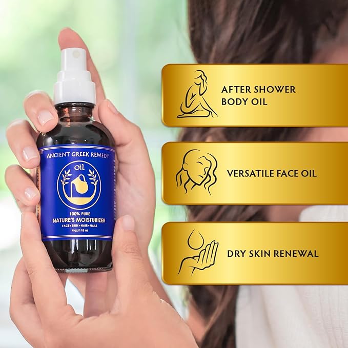 Organic Body & Face Oil for Dry Skin, Hydrating After Shower Moisturizer