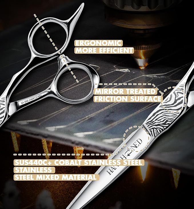 GGPH Professional Hair Cutting Scissors - SUS 440C & Cobalt Stainless Steel Barber Shears Fine Adjustment Tension Premium Shears for Hair Cutting (Hair Cutting Scissors S4, 6.0 Inches)