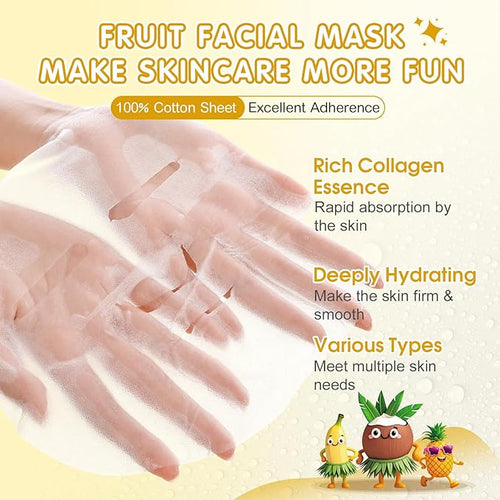 126 Pack Sheet Hydrating Face Masks Skincare for Women, Skin Care for Kids