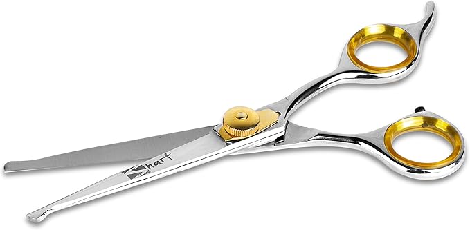 Sharf Dog Grooming Scissors, Safety Round Tip Straight Shears, 6.5 Inch