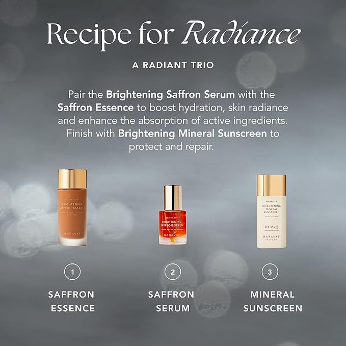 RANAVAT Brightening Saffron Serum - Discoloration Correcting Face Serum, Dark Spot Corrector, Vitamin C Alternative & Hyperpigmentation Treatment - Leaves Skin with a Healthy Glow (1 oz)
