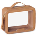 PACKISM Clear Makeup Bag - PU Leather TSA Approved Toiletry Bag