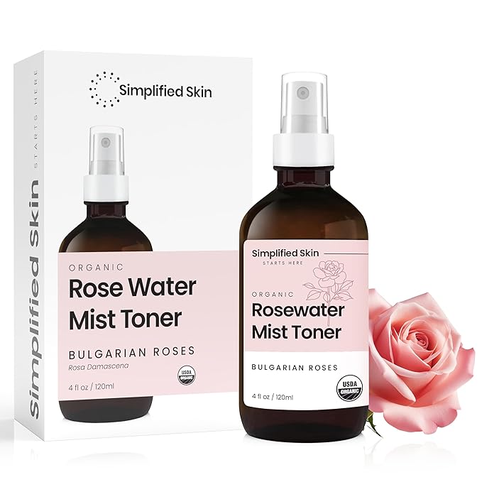 Simplified Skin Rose Water Spray for Face & Hair, Rosewater Mist Toner