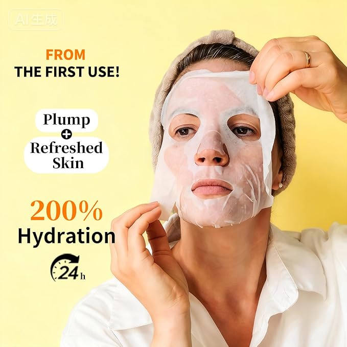 RAZUYEN Firming and Moisturizing Face Sheet Masks, Pack of 10