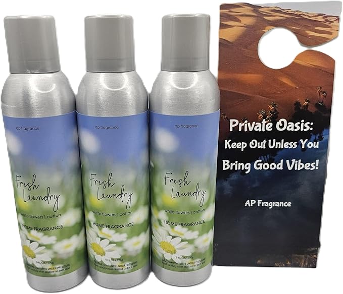 Belfair Oaks Fresh Laundry - Air Freshener Spray - Concentrated Room & Bathroom Deodorizer, 3 Pack
