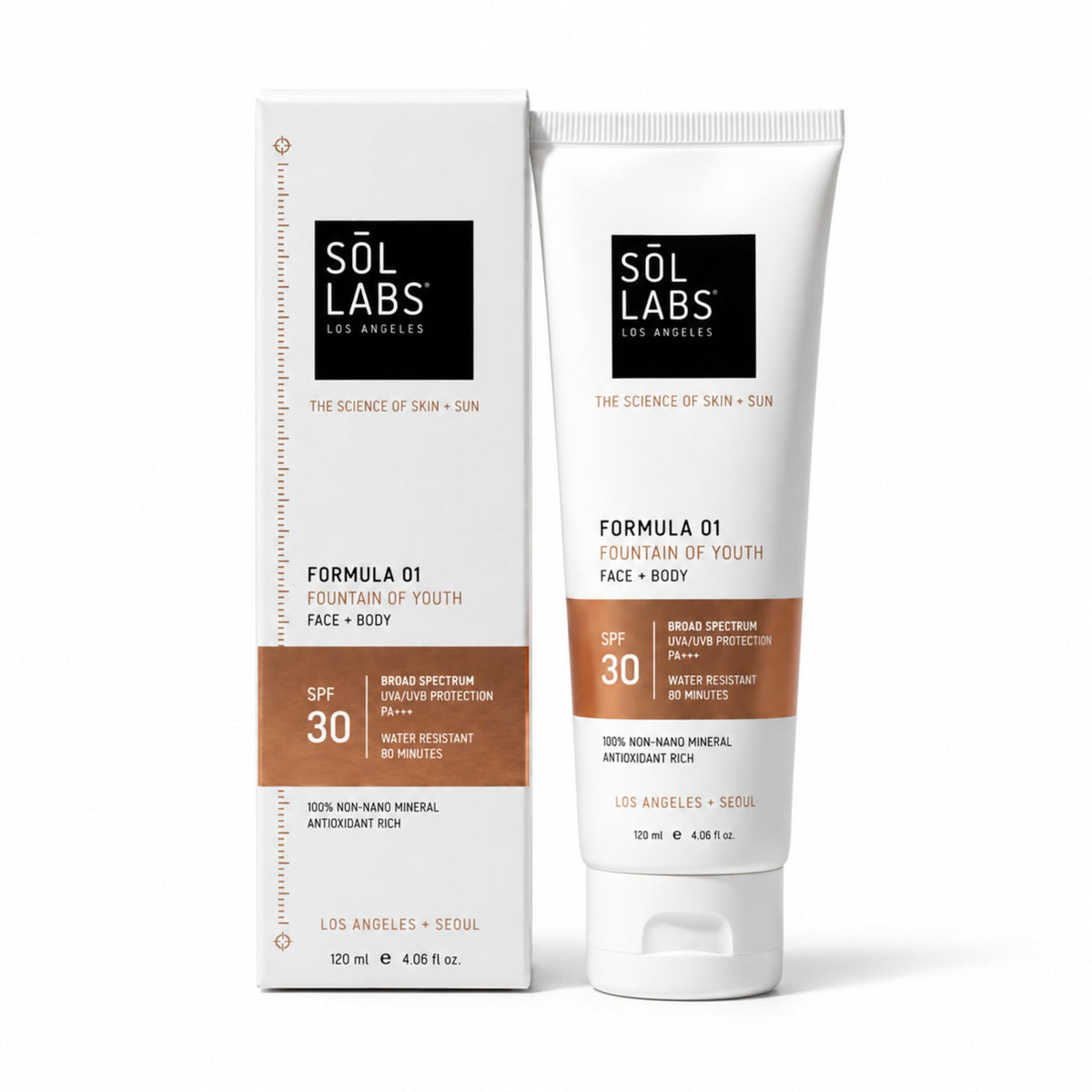 SOL LABS Mineral Sunscreen SPF 30 Face & Body - Lightweight, Hydrating Daily Moisturizer - No White Cast - Anti-Aging Formula Niacinamide, Zinc Oxide - Reef Safe Korean Skin Care - Sunscreen Lotion