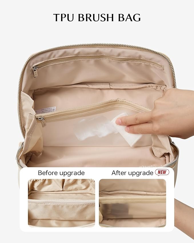 EACHY Personalized Makeup Bag, Travel Cosmetic Bags for Women with Zipper & Handle, Christmas or Birthday Gift for Mom, Wife and Friends