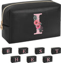 Initial Makeup Bag for Women, Travel Makeup Bag Small Cosmetic Bag, Birthday Gifts for Girls and Women, Teen Girls Gifts Trendy Stuff, Personalized Gifts for Grandkids Teacher Friends Bride Bridesmaid