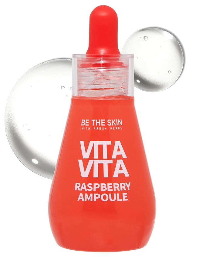 BE THE SKIN Vitavita Raspberry Serum - Anthocyanin + Vitamin BBCC & Niacinamide, 11 Peptides & 5-Type Hyaluronic Acid, Helps Visibly Glow & Even Skin Tone | Korean Ampoule 1.01 fl oz